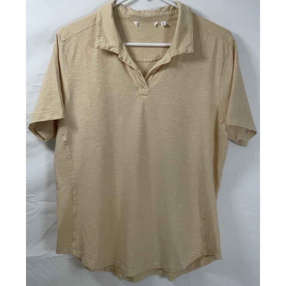 NWOT Women's Johnnie-O Golf Polo Shirt - Coastal Wash Natural Tan Beige - Large